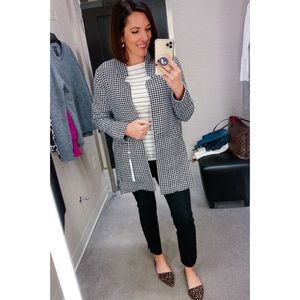 3 for $20 Caslon Houndstooth Plaid Double Weave Open Front Blazer Jacket Long